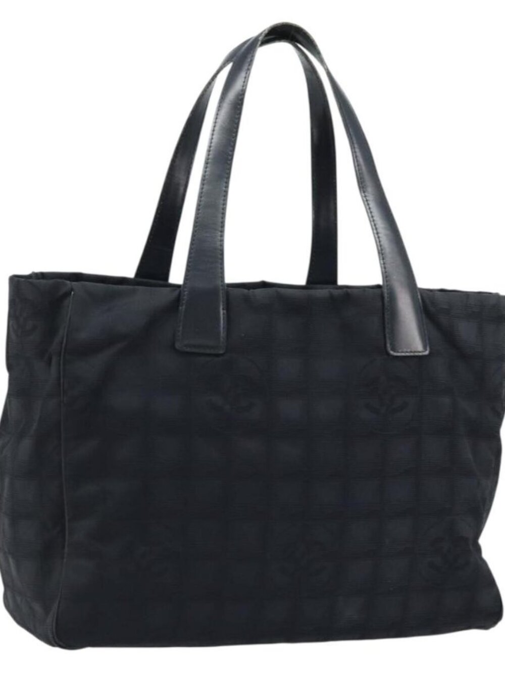 CHANEL New Travel Line Tote Bag Nylon Black Gold CC Auth ti3781
